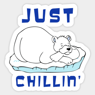 Just Chillin' Polar Bear Sticker